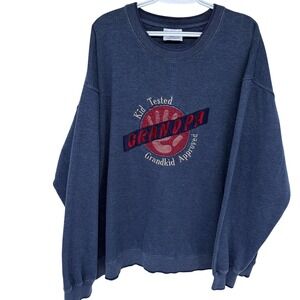 Vintage MCCC Sport Grandpa Sweatshirt 2XLT Crewneck Mens Navy Blue Embroidered